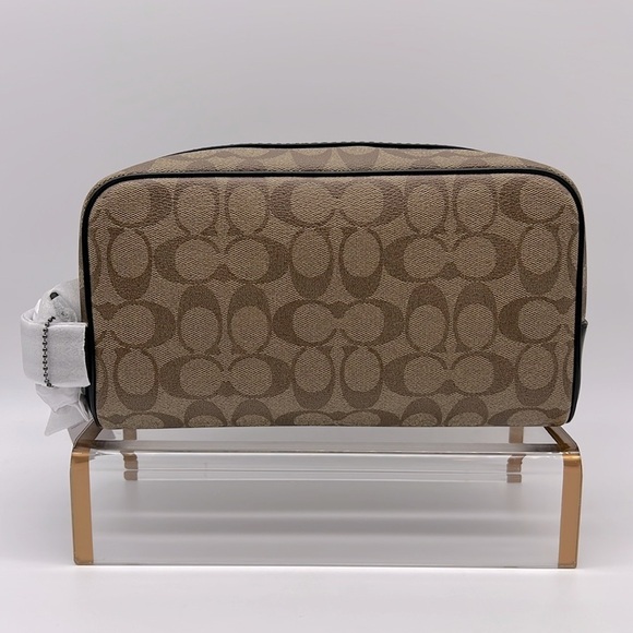 Coach Large Travel Kit In Signature Canvas Gunmetal Tan Black - Picture 1 of 12